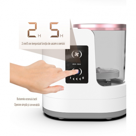 Dispozitiv Portabil de Curatare a Pensulelor de Machiaj, Flippy, cu Functie de Uscare, 5V, 850RPM, Cablu 1.2 m, 17.3 x 12.1 x 17.5 cm, Alb [4]