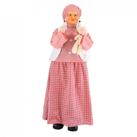 Doamna Craciun , decoratiune muzicala cu miscare lenta, culoare roz, dimensiune 90, alimentare la priza, HB-1007-90 [0]