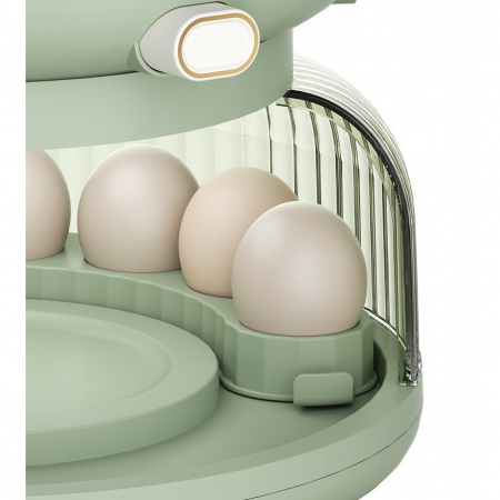 Dozator Etajat de Cereale Flippy, Rotativ 360, 6 Compartimente, Capacitate 10L, Cofraj Special pentru Oua, Vas pentru Scurgerea Cerealelor, 35x27.5 cm, Verde [6]