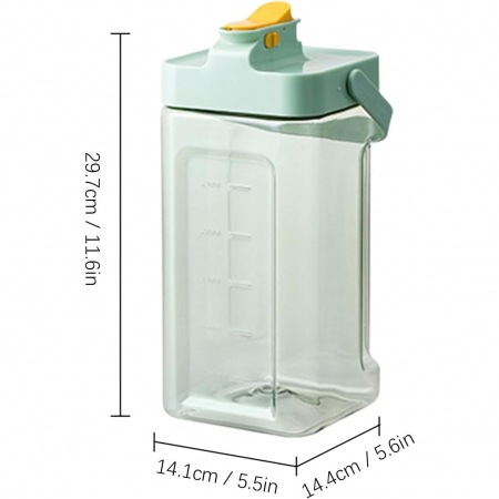 Dozator portabil pentru bauturi Flippy, 3.5 litri, capac etans, duza deschidere/inchidere, recipent din plastic, gradat, filtru, maner, pentru diverse bauturi, 29.7 x 14.1 x 14.4 cm, verde [8]