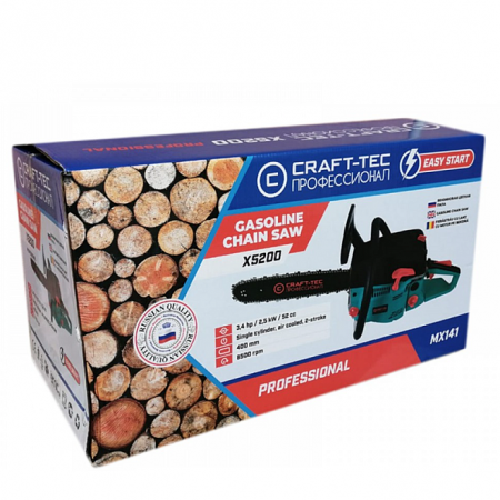 Drujba benzina Craft-Tec 5200, 3.4 Cp, 2.5 kw, 52 cc,lama 40 cm, MX141 [1]