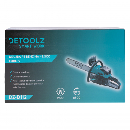 Drujba pe benzina Detoolz DZ-D112 Euro V, 49.3 CC, 2.58 Cp, lama 40 cm [6]