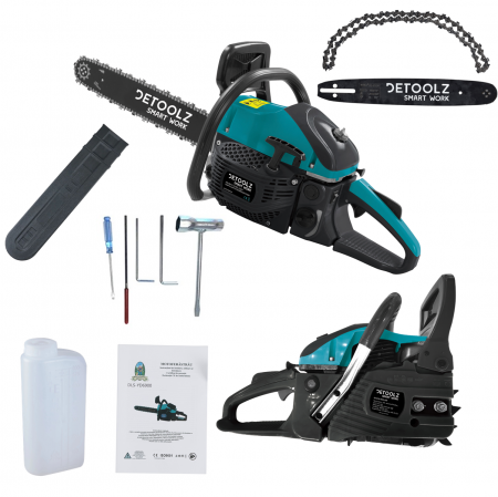 Gradina - Drujba pe benzina Detoolz DZ-D119-S001-G01 E5 SES, 49.3 CC, 2.58 Cp, lama 40 cm