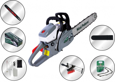 Drujba pe benzina Micul Padurar 5200 gri, 55 CC, 2.99 Cp, lama 40 cm + Dispozitiv de ascutit lantul manual [0]