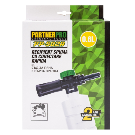 Duza de spuma cu recipient, conectare rapida PARTNERPRO PP-S02 600 ml [4]