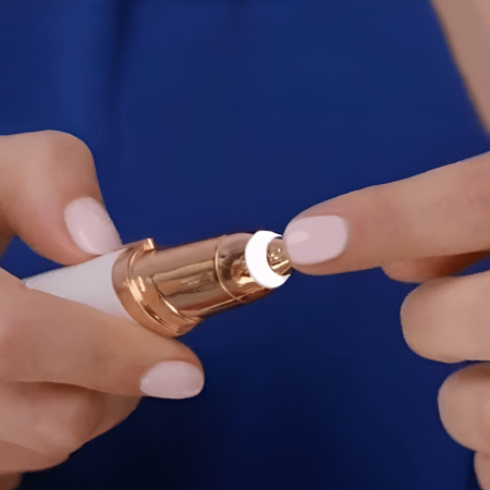 Epilator de Sprancene, Flippy, Aparat de Tuns Facial sub Forma de Creion, Portabil, Alimentare cu Baterii, 13x1.5cm, Roz [4]