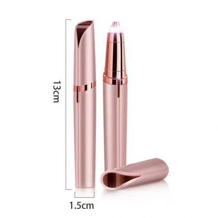 Lichidare Epilator de Sprancene, Flippy, Aparat de Tuns Facial sub Forma de Creion, Portabil, Alimentare cu Baterii, 13x1.5cm, Roz [9]