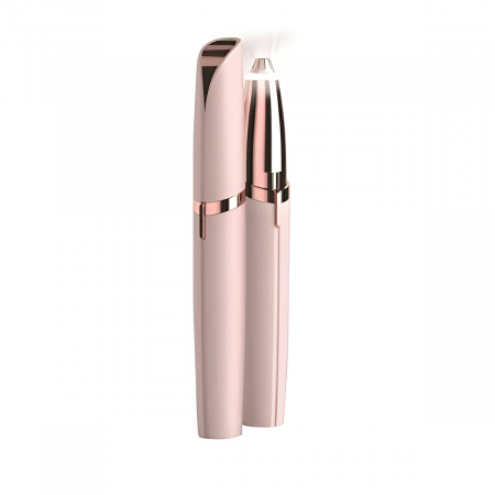 Epilator de Sprancene, Flippy, Aparat de Tuns Facial sub Forma de Creion, Portabil, Alimentare cu Baterii, 13x1.5cm, Roz [3]