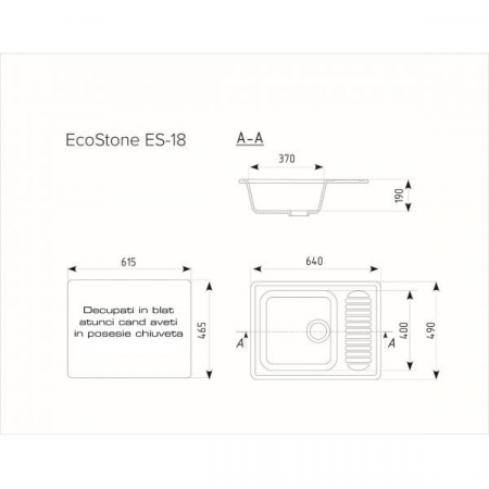 ES-18-328 chiuveta compozit, bej ECOSTONE [2]