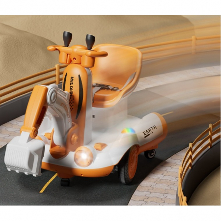 Excavator Electric, Flippy, pe 4 Roti Antiderapante, cu Telecomanda, Brat Controlat Electric, cu Telecomanda, +2 Ani, Galben [3]