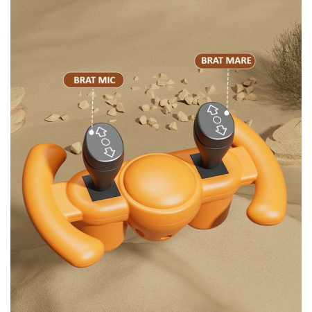 Excavator Electric, Flippy, pe 4 Roti Antiderapante, cu Telecomanda, Brat Controlat Electric, cu Telecomanda, +2 Ani, Portocaliu [3]