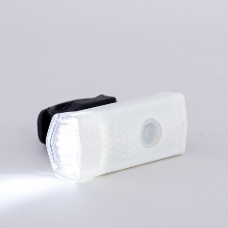 Far cu LED proiector pentru bicicleta\trotineta, Flippy, reincarcabil, cablu USB inclus, 3 moduri de lumina, IPX4, Alb, 6.5x2.9x2.3 cm [2]