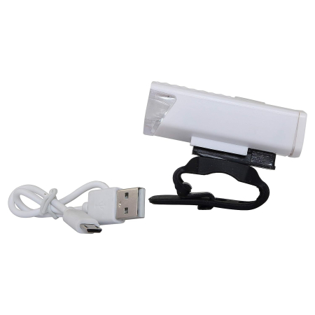 Far cu LED proiector pentru bicicleta\trotineta, Flippy, reincarcabil, cablu USB inclus, 3 moduri de lumina, IPX4, Alb, 6.5x2.9x2.3 cm [1]