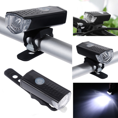 Far cu LED proiector pentru bicicleta\trotineta, Flippy, reincarcabil, cablu USB inclus, 3 moduri de lumina, IPX4, Negru, 6.5x2.9x2.3 cm [4]
