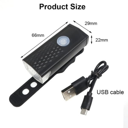 Far cu LED proiector pentru bicicleta\trotineta, Flippy, reincarcabil, cablu USB inclus, 3 moduri de lumina, IPX4, Negru, 6.5x2.9x2.3 cm [6]