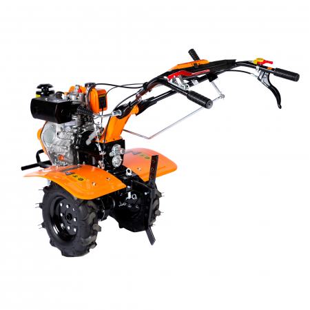 Motocultor DETOOLZ 7CP 280CC, motorina, 4T, 3 viteze, pornire manuala, cu roti [2]
