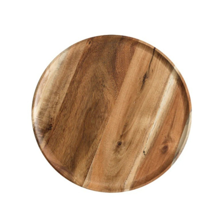 Casă și camping - Farfurie din Lemn, Flippy, Rotunda, pentru Alimente sau Decor, 25 x 1.5 cm, Natur