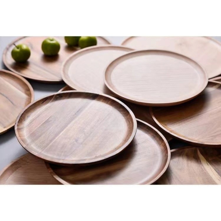 Farfurie din Lemn, Flippy, Rotunda, pentru Alimente sau Decor, 30 x 1.5 cm, Natur [6]