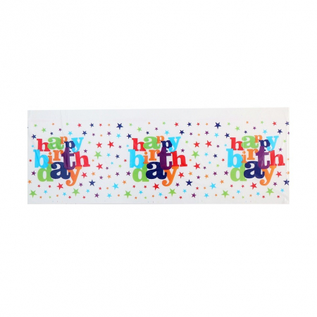 Articole petrecere - Fata de Masa Dreptunghiulara, Flippy, Colectia Happy Birthday, 180 x 108 cm, din Plastic PE, Impermeabila, Multicolor