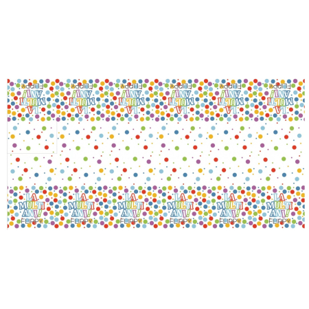 Casă și camping - Fata de Masa Dreptunghiulara, Flippy, Colectia LA MULTI ANI, 137 x 274 cm, din Plastic PE, Impermeabila, Multicolor
