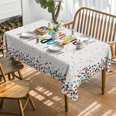 Fata de Masa Dreptunghiulara, Flippy, Colectia LA MULTI ANI, 137 x 274 cm, din Plastic PE, Impermeabila, Multicolor [2]