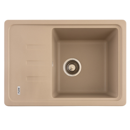 Casă și camping - FCB-6143SS/1T, Chiuveta de bucatarie din granit cu o cuva si scurgator, seria SLIM, Sahara, 615x430x200 mm, FLOW