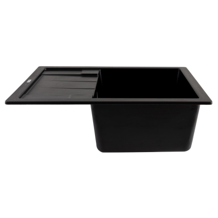 FCB-6449ABA/1T, Chiuveta de bucatarie din granit cu o cuva si scurgator, seria ANILA, Black/Anthracite, 645x495x200 mm, FLOW [1]