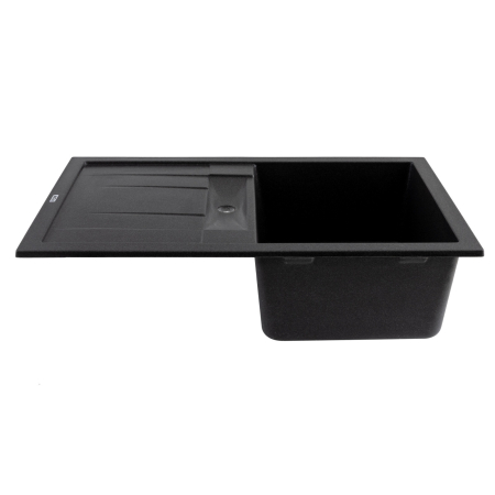 FCB-7749FG/1.5T, Chiuveta de bucatarie din granit cu o cuva si scurgator, seria FORT, Graphite, 775x495x200 mm, FLOW [1]