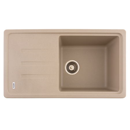 Casă și camping - FCB-7843SLS/1T, Chiuveta de bucatarie din granit cu o cuva si scurgator, seria SLIM LONG, Sahara, 780x435x200 mm, FLOW