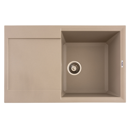 Casă și camping - FCB-7849HS/1T, Chiuveta de bucatarie din granit cu o cuva si scurgator, seria HORIZON, Sahara, 780x495x230 mm, FLOW