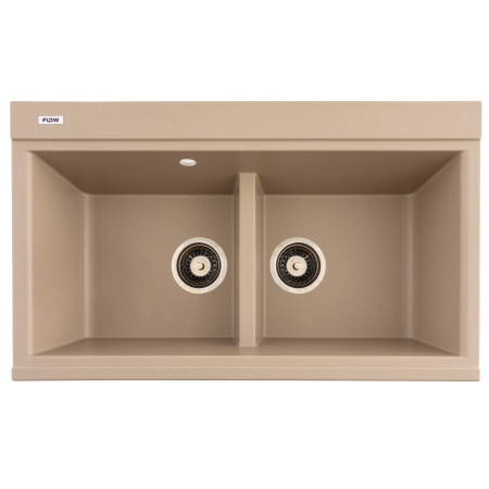 Casă și camping - FCB-8550SS/2, Chiuveta de bucatarie din granit cu doua cuve, seria SIMILAR, Sahara, 855x505x230 mm, FLOW