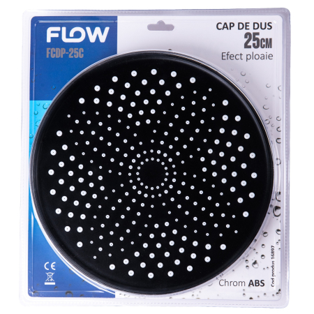 Import - FCDP-25C Cap de dus 25 cm tip ploaie, crom ABS, FLOW