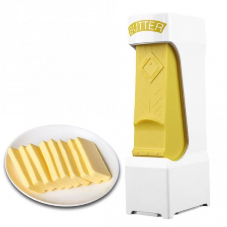 Feliator manual de unt Flippy, material plastic, design usor si practic, 20x6x8.5 cm, Butter Cutter, alb [1]