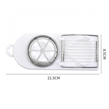 Feliator multifunctional Flippy pentru oua, mozzarela, fructe, 2 forme de feliere, agatatoare, 20 cm, Alb [5]