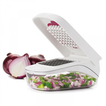Feliator pentru Legume, Flippy, Ustensila Bucatarie, Presa Manuala pentru Carfoi Pai, Multifunctional, 20x12.5x10 cm, ABS, Alb [8]