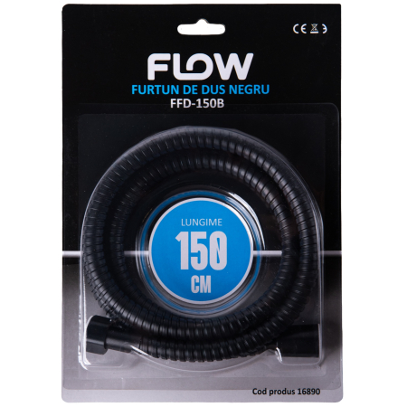 Import - FFD-150B Furtun de dus negru 150 cm, FLOW