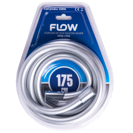 Import - FFDS-175S Furtun de dus silicon silver 175 cm, FLOW