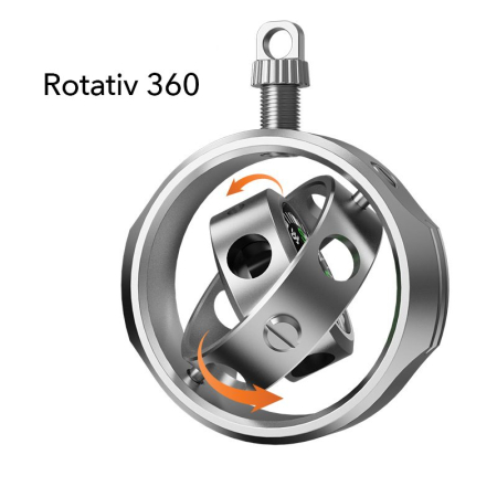 Fidget Spinner Busola Palm, Flippy, Tip Giroscop Rotativ, Model Pandativ / Breloc, Antistress, Aliaj Zinc, 48x42x12 mm, 21 gr, Silver [1]