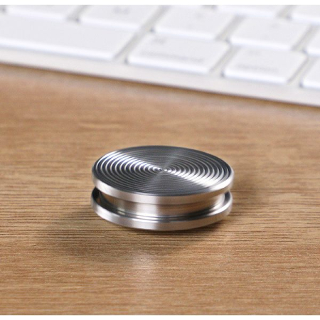 Fidget Spinner Titirez Anti Stress, Flippy, Tip Pandativ / Breloc, Ondulatii Mici, Otel Inoxidabil, 30x30x8 mm, Silver [3]