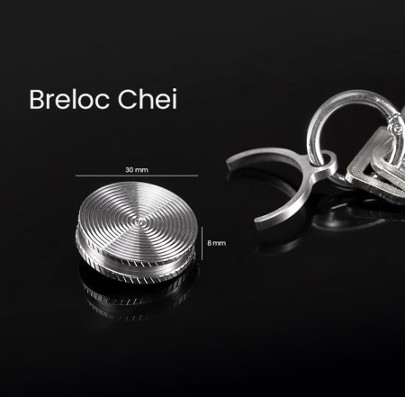Fidget Spinner Titirez Anti Stress, Flippy, Tip Pandativ / Breloc, Ondulatii Mici, Otel Inoxidabil, 30x30x8 mm, Silver [1]