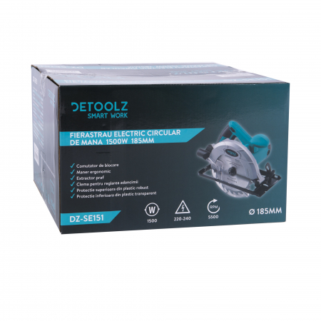 Fierastrau electric circular de mana 1500W 185mm Detoolz [7]