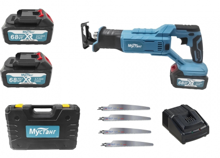 Fierastrau sabie cu 2 Acumulatori , Mustang , 24 V , 5 AH , 4 panze diferite modele [0]