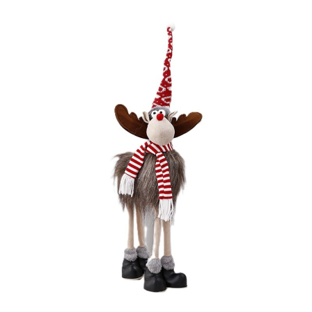 Casă și camping - Figurina de Craciun, Flippy, Ren 3D, din Panza si Polistiren, 70 cm Inaltime, Multicolor