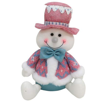 Casă și camping - Figurina de Craciun Om de Zapada cu Palarie, Flippy, Figurina Decorativa Om de Zapada pentru Sarbatorile de Iarna, 26 x 20 x 12 cm, Multicolor