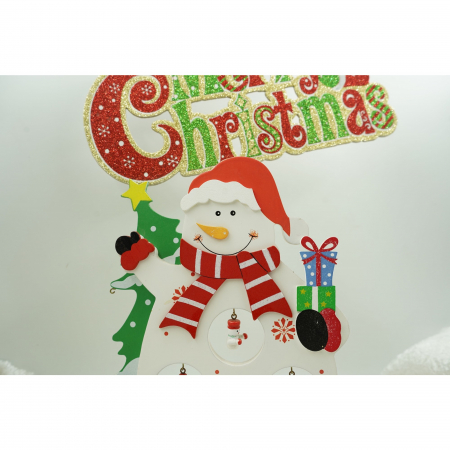 Figurina decorata de Craciun, Om de zapada, Alb, din Lemn, 18 cm x 24.5 cm, Interior, Flippy [2]