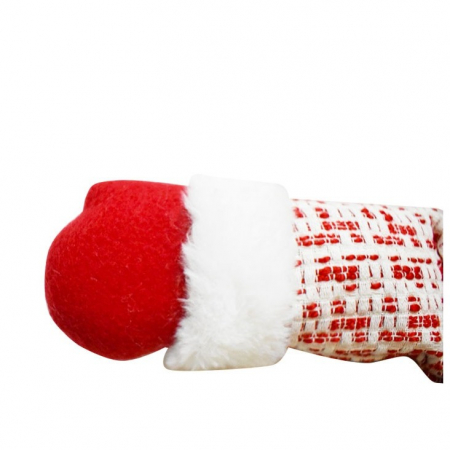 Figurina Decorativa, Pentru Craciun, Flippy, Ren, Picioare Telescopice, Inaltime Reglabila 42 - 80 cm, cu Haina, Alb/Rosu [2]