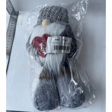 Figurina Decorativa, Pentru Craciun, Flippy, Spiridus, Omul Padurii Indragostit, Picioare Telescopice, Inaltime reglabila 42 - 52 cm, Gri [5]