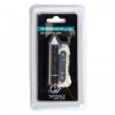 Bricolaj - Fir cu plumb Detoolz greutate plumb 100g, lungime fir 5m