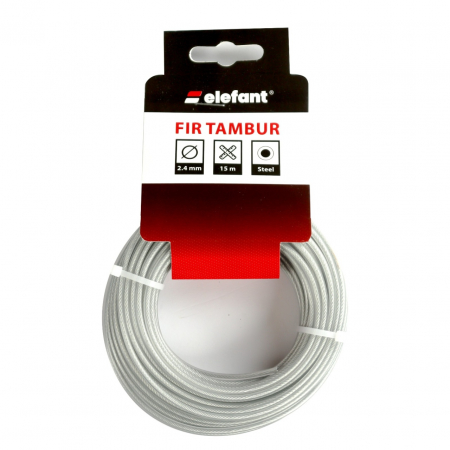 Consumabile, piese si accesorii - FIR TAMBUR CU INSERTIE METALICA 2.4mm x 15m, ELEFANT