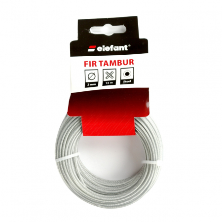 Consumabile, piese si accesorii - FIR TAMBUR CU INSERTIE METALICA 2mm x 15m, ELEFANT